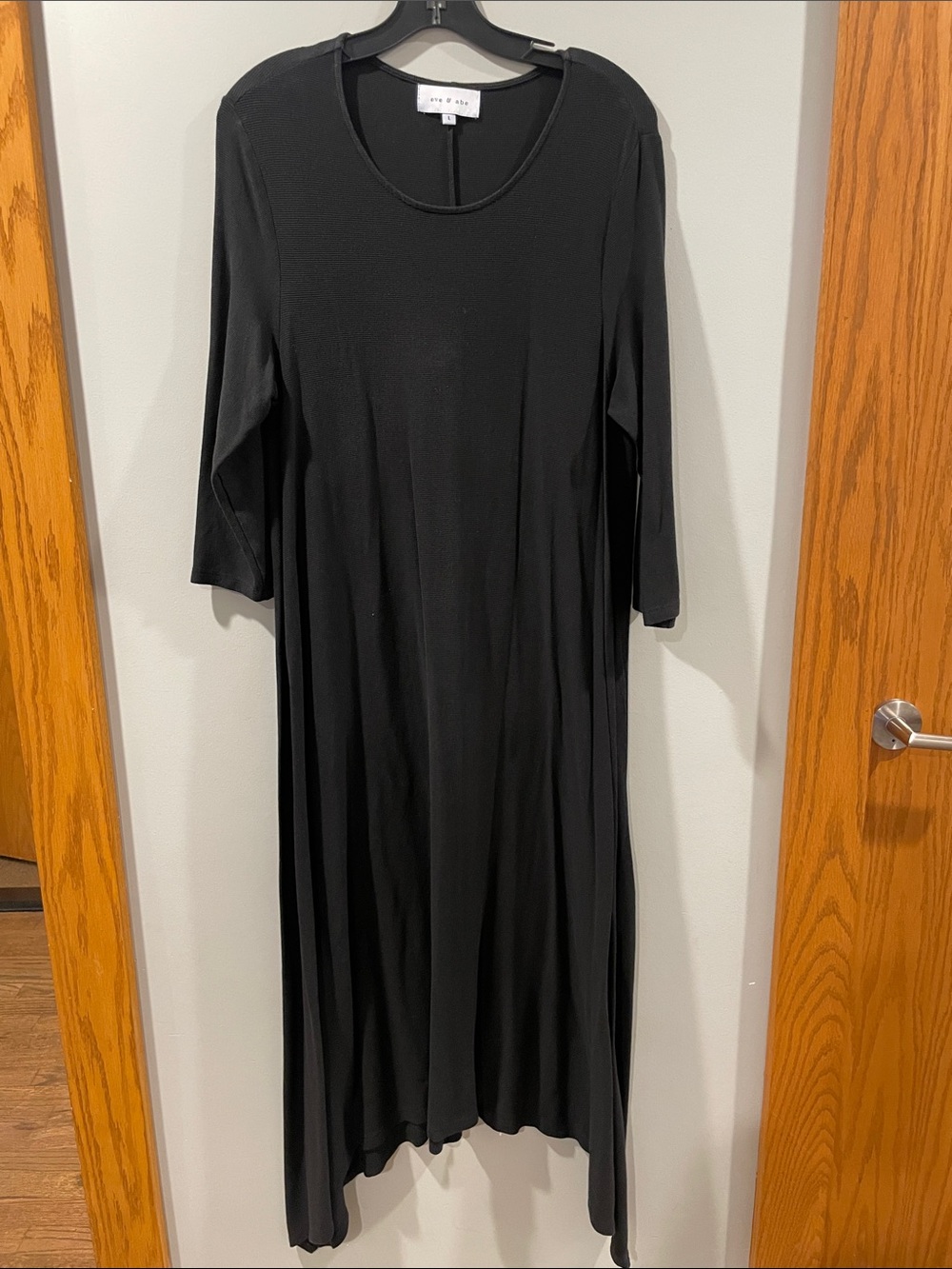 Maternity- Eve & Abe Black Maxi Dress with asymmetric hem